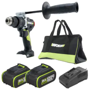 מקדחה 20V | שתי סוללות 4AH ומטען | WORX | WU373